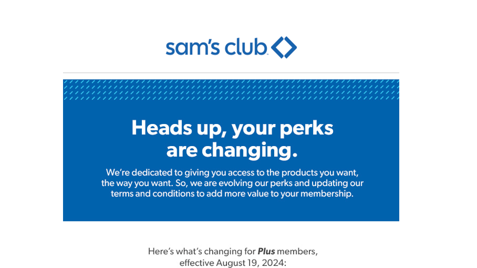 Sam's Club membership email